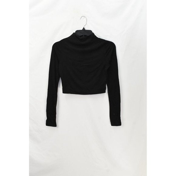 Naked Wardrobe Women's Size XS The NW Long Sleeve Mock Neck Crop Top MLT1503AFA - Picture 2 of 8